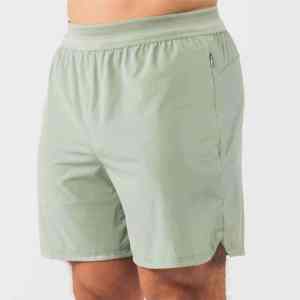 กางเกงขาสั้นกีฬาเอวกลางสำหรับผู้ชาย พิมพ์โลโก้ได้ สีพื้น ระบายอากาศได้ดี เหมาะสำหรับออกกำลังกาย วิ่ง ใส่ลำลอง ผ้าแคนวาส แห้งเร็ว - Product Image 2