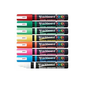 Ensemble de marqueurs effaçables à sec et à l'eau Premium Trusco Blackboard POSCA PCE-200-5M 8C (8 couleurs) pour usage industriel, métal, verre - Product Image 1