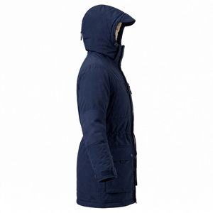 AMKOOR <b>Men's</b> Royal Blue Long Puffer <b>Jacket</b> Stand Collar Windproof Polyester <b>Fleece</b> <b>Lined</b> Zipper Winter Coat - Product Image 3