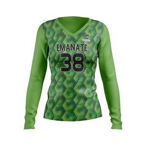 Camiseta de Béisbol Personalizada para Mujer, Transpirable, Talla Grande, Impresión Digital, 100% Poliéster, Nombre del Equipo Personalizado, Servicio OEM - Product Image 1