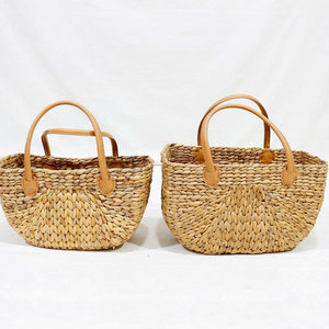 Factory Woven Seagrass <b>Basket</b> Handmade Water Hyacinth Straw <b>Basket</b> Women Handicrafts - Product Image 3