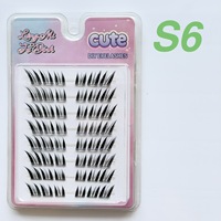Faux cils réutilisables semi-faits à la main, en fibres synthétiques auto-adhésives, effet queue de renard, racine fine et naturelle, 8 rangées, doux et naturels
