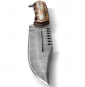 Herramienta Artesanal de Uso Pesado de Acero de Damasco Forjado a Mano con Mango de Cuerno Texturizado - Product Image 3