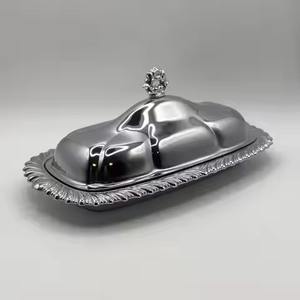 Boîte à beurre en métal avec couvercle, pour la table à manger, la cuisine ou le service. - Product Image 2