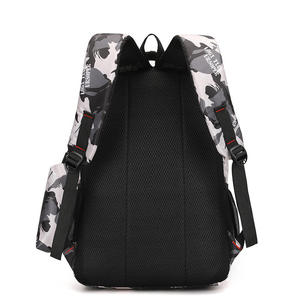 Sac à dos scolaire camouflage bleu résistant à l'eau avec plusieurs poches, ensemble de sacs à dos de jour - Product Image 6