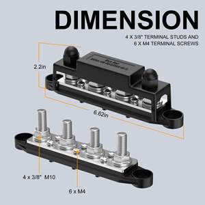 275A บัสบาร์บล็อกการกระจายพลังงานแบบ M8 4xM10สำหรับระบบไฟฟ้ายานยนต์ - Product Image 5