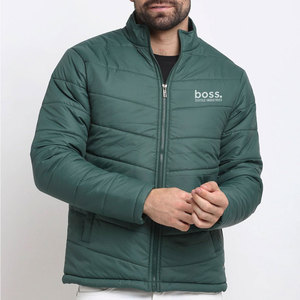 Chaqueta de Invierno Acolchada para Hombre, Cómoda para Uso en Exteriores, con Cuello Alto de Lona, Logotipo Frontal, Transpirable, Resistente al Viento y Ecológica - Product Image 1
