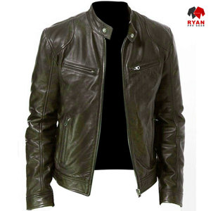 แจ็คเก็ตหนังแท้แบบสั่งทำพิเศษสำหรับผู้ชาย ยี่ห้อ Ryan Pro Gear เนื้อผ้านุ่มสบาย ระบายอากาศได้ดี พร้อมโลโก้แบบสั่งทำ - Product Image 3