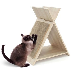 18.5\"x12\"x21\" Multi-Functional <b>Cat</b> Scratcher with Tunnel and Wooden Lounge for <b>Cat</b> <b>Trees</b> & <b>Scratching</b> Surface - Product Image 2