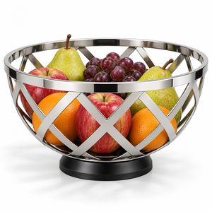 Panier à fruits classique moderne en métal avec poignées élégantes et design en fil métallique ouvert pour la cuisine, la table à manger, le comptoir et la décoration intérieure - Product Image 6