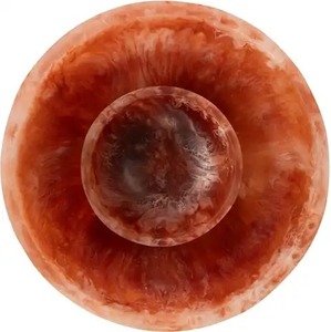 Bol en résine alimentaire artisanal avec motif marbré et tourbillon aquatique pour la maison ou les fêtes, idéal pour contenir des salades par faizacraft - Product Image 1