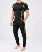 T-shirt de compression à manches courtes pour homme, couleur personnalisée, respirant, coupe ajustée, col rond, en maille, toile 180g