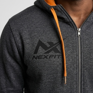 Mens Solid Zip up Hoodie Tracksuit <b>Set</b> 100% Cotton Fleece Hooded Jacket & Jogger <b>Pants</b> <b>2</b> <b>Piece</b> Casual Sportswear - Product Image 6