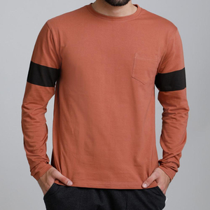 เสื้อยืดแขนยาวพรีเมียมสำหรับผู้ชาย ผ้าฝ้าย 100% ออกแบบโลโก้ด้านหน้าได้ตามต้องการ คุณภาพสูง ระบายอากาศดี มีบริการ OEM - Product Image 2