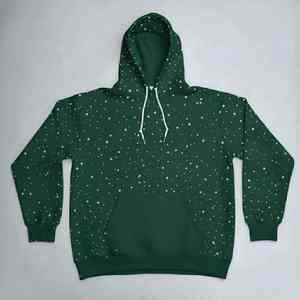 Sudadera con capucha extragrande de algodón 100% de 460 g/m² con cremallera completa, diseño gráfico de estrellas con pedrería y puntos, lavado ácido y efecto desgastado, estilo French Terry. - Product Image 1