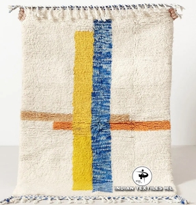 Tapis en laine moderne noué à la main de style marocain, prix d'usine personnalisable, pour intérieurs et maisons de luxe, fabriqué à la main en Inde - Product Image 1