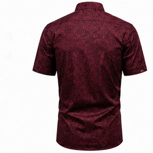 เสื้อเชิ้ตผู้ชายสไตล์ลำลองทันสมัย ลายเรียบ ผ้าฝ้าย 100% ระบายอากาศได้ดี แห้งเร็ว แขนสั้น ปกคอพับ บริการ ODM ทันสมัย - Product Image 2