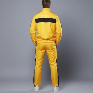 Chándal Amarillo para Hombre, de Color Sólido, de Poliéster, Deportivo, para Otoño, con Bolsillos Laterales y Cierre de Cremallera - Product Image 3