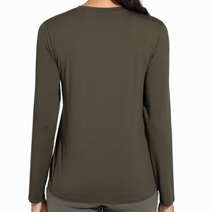 Chemise de yoga pour femmes, à séchage rapide, manches longues, coupe ample, col ras du cou, respirante, vêtements de sport, chemise de yoga pour femmes - Product Image 2