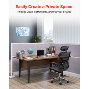 Set di 2 Divisori per Ufficio 183x122 cm, Pareti Divisorie in PET per Postazioni di Lavoro con Coperture per Prese Elettriche, per Uso Ospedaliero - Product Image 2