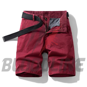 BLOODLINE INTERNATIONAL Short Bermuda décontracté pour homme en PU à motif uni avec taille mi-haute élastique et poches - Product Image 1