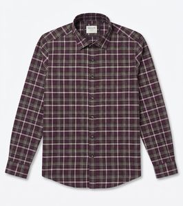 เสื้อเชิ้ตผู้ชาย ENOVATE สีม่วงลายสก็อต ผ้าฝ้าย แขนยาว ปกคอปก ติดกระดุมสองแถว ระบายอากาศได้ดี กันยับ ผ้าทอ สำหรับฤดูร้อน - Product Image 1