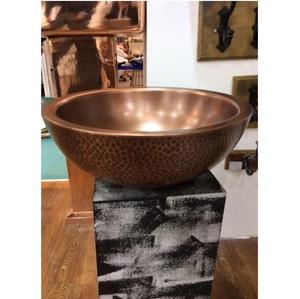 Évier de comptoir en cuivre martelé pour cuisine et salle de bain - Product Image 3