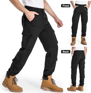 Men's <b>Black</b> Cargo <b>Work</b> <b>Pants</b> With Multiple Pockets Breathable Cotton Material - Product Image 5