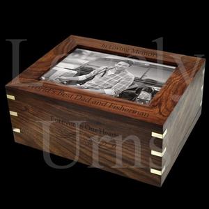 Urne funéraire en bois de qualité supérieure avec fenêtre photo, grande taille, pour adultes, pour cendres commémoratives. - Product Image 4