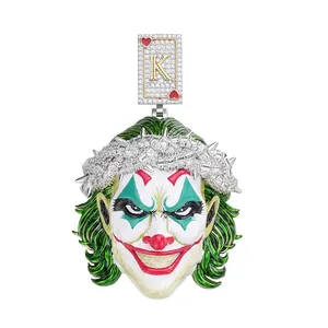 Nouveaux designs de pendentifs en argent sterling 925 avec moissanite VVS, bijoux fins hip-hop, pendentifs Joker pour hommes - Product Image 3