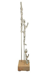 9D x 15.5W x 51H Aluminum Metal Yoga Figurine Sculpture Set Handmade Minimalist Artistic Tabletop <b>Decor</b> Living Room - Product Image 2