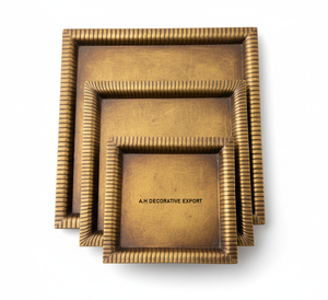 ถาดทองโบราณทรงสี่เหลี่ยมหรูหรา |   ถาดเสิร์ฟโลหะขอบลายริ้วเคลือบสีฝุ่น |   ถาดขนาดสั่งทำพิเศษมีจำหน่าย - Product Image 6