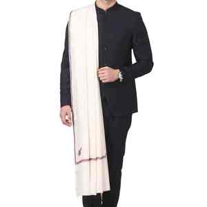 Châle en laine pour homme, long, léger, de haute qualité, chaud pour l'hiver, respirant, doux, traditionnel, classique, châle en pure laine, OEM - Product Image 1