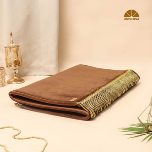 Tapis de prière musulman haut de gamme marron XL, fabriqué à la machine, en fausse fourrure douce, mousse à poils ras, antidérapant, pour la maison et la mosquée, idéal pour les longues sessions de prière - Product Image 3