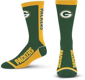 Chaussettes de sport Green Bay Packers avec logo et texte de l'équipe, unisexes, en polyester durable - Product Image 1