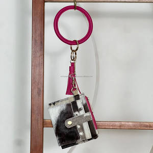 Top Selling Mini Cowhide Genuine Leather Coin <b>Purse</b> With <b>Pink</b> Wrist Strap Luxury Slim Card Holder Ladies Wallet Keychain <b>Purse</b> - Product Image 5