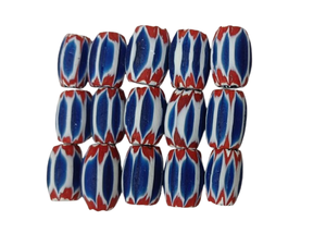 Wholesale Handmade Glass Chevron Beads Black Red White <b>Long</b> Tube Loose Beads for Jewelry Making DIY Bracelet <b>Necklace</b> - Product Image 6