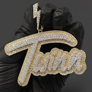 Hip Hop Luxury Moissanite 100% Pure 925 <b>Silver</b> <b>Charm</b> Pendant Statement Jewelry Bling Fashion Accessory Unisex Everyday Wear - Product Image 2