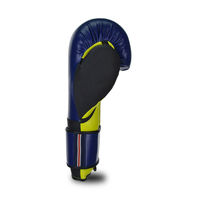 Gants d'entraînement de boxe en PU bleu et vert citron avec fermeture à lacets pour adultes