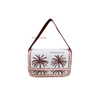 Tas Bahu Wanita Buatan Tangan Berhias Manik-Manik Palm dengan Hiasan Tepi yang Menonjolkan Desain Kustom Dua Tali Berkualitas Tinggi