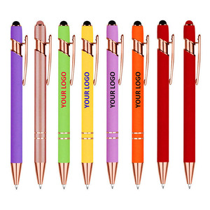 NM-62 Bolígrafo Metálico 2 en 1 Color Oro Rosa, Bolígrafo Multifunción con Punta Táctil, Grabado Láser con Logotipo para Publicidad y Promoción - Product Image 1