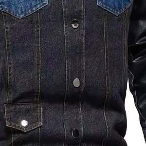 Chaqueta de Cuero Personalizada de Calidad Profesional para Hombre con Diseño Bordado, Negra y Azul, Informal, para Invierno, Hecha en Pakistán - Product Image 6