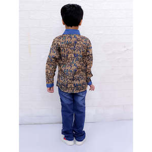 Camisa de Alta Calidad para Niños en Azul con Mangas Largas y Estampado de Elefantes, Tela de Poliéster Informal para Niños de 6 Años o Menos - Product Image 3