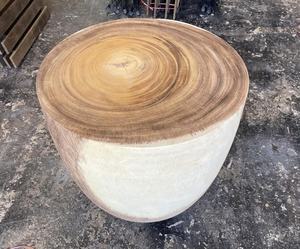 Table de salle à manger en bois naturel massif avec pieds en métal noir Décoration intérieure - Product Image 2