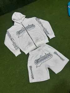 Ensemble sweat à capuche et short deux pièces en mélange de coton doux pour tous les jours - Product Image 2