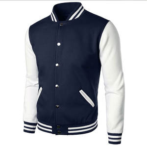 Veste de sport multicolores de haute qualité pour hommes, manches en laine/viscose blanches, tissu 100% coton, col rond, streetwear - Product Image 2