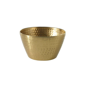 Golden Metal Bowl With Textured Finished Perfect For Living Room Festive Decoration - Product Image 1