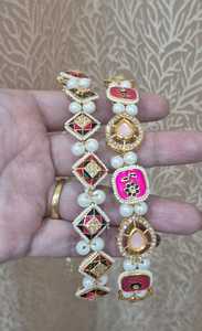 Serre-têtes tendance et diadèmes pour cadeaux de demoiselles d'honneur lors de mariages Haldi et Mehendi, bandeaux pour cheveux Kundan, sheesh patti, Borla, Matha pattis - Product Image 2