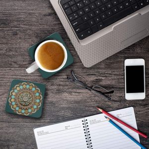 Sous-verres décoratifs résistants à la chaleur pour tasses à café et à thé avec support, pour table à manger et décoration intérieure - Product Image 3