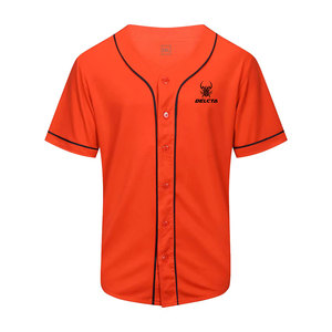 Maillot de baseball uni à boutons, manches courtes, directement de l'usine - Product Image 1